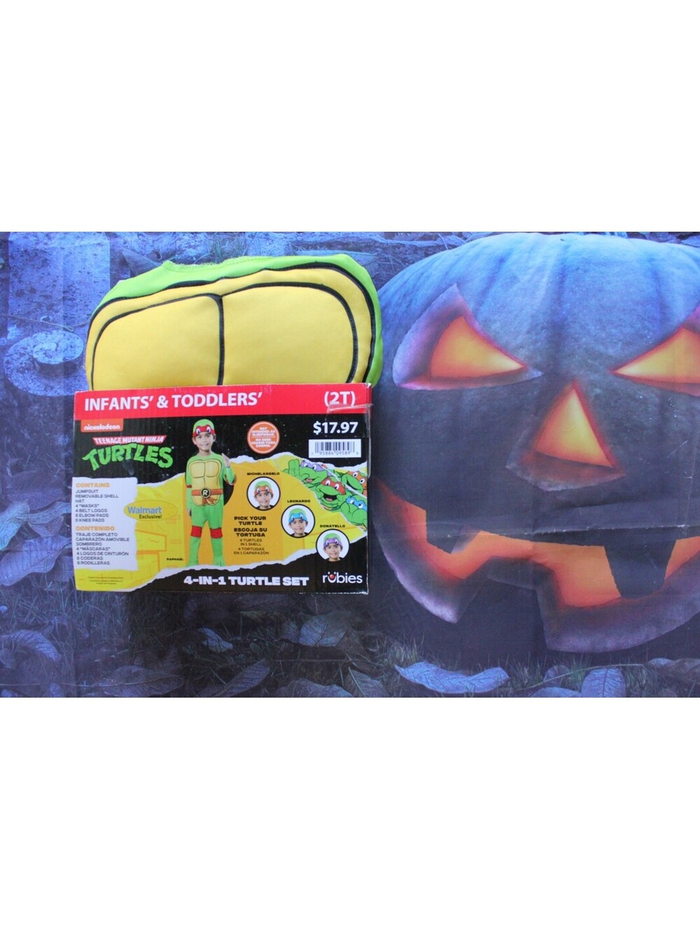 NEW TMNT Ninja Turtles 4-in-1 Costume Toddler 2T Rubies Halloween NIB